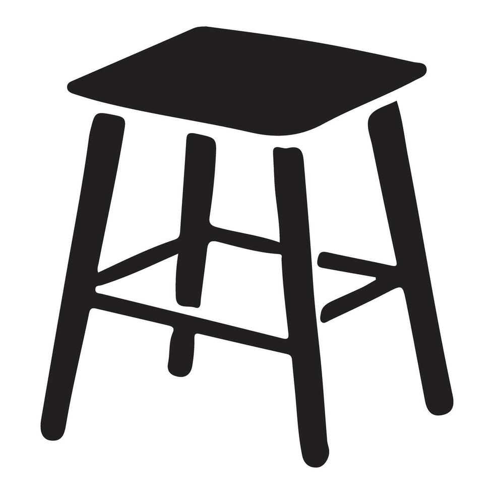 Simple Silhouette Square Stool for Various Applications vector