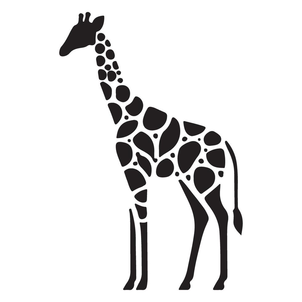 Giraffe Silhouette with Spot Pattern Design vector
