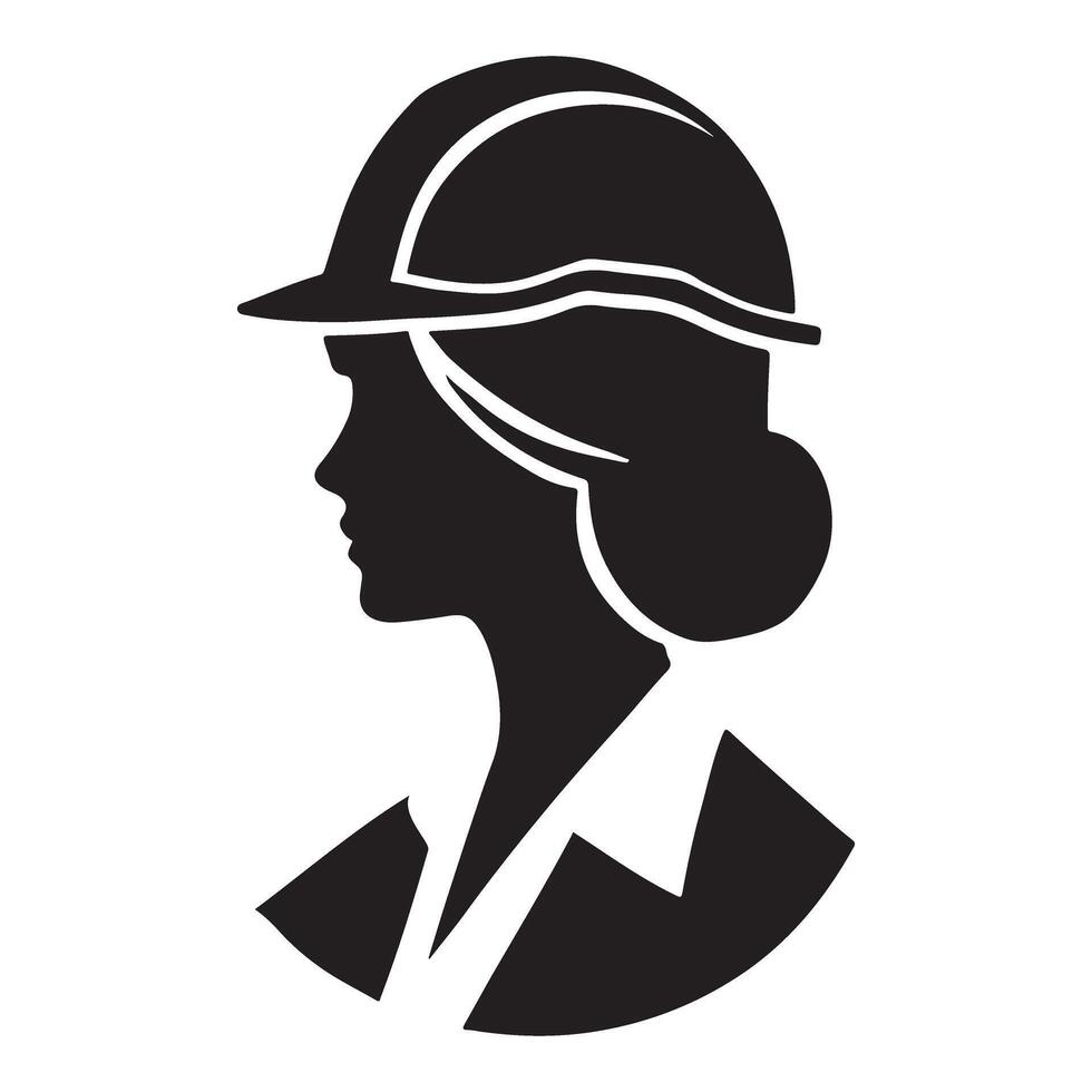 Female Construction Worker Silhouette vector