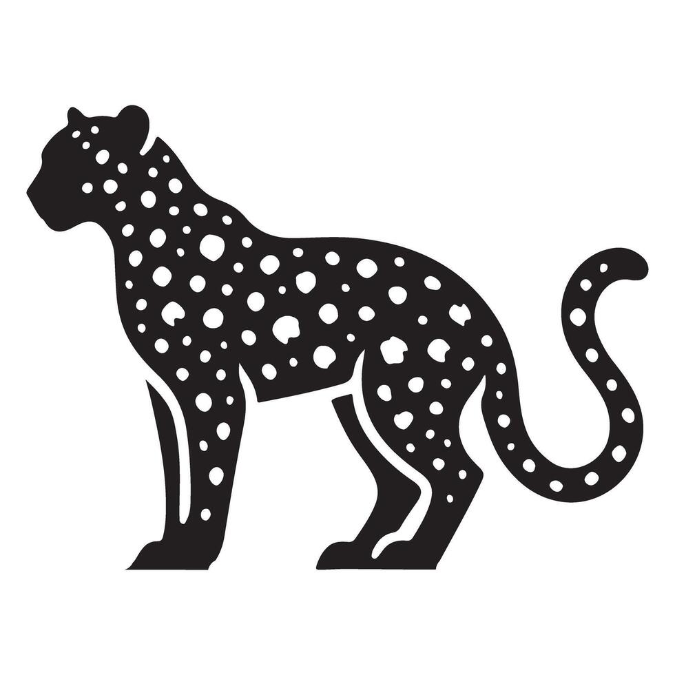 Elegant Leopard Silhouette Illustration in Standing Pose vector