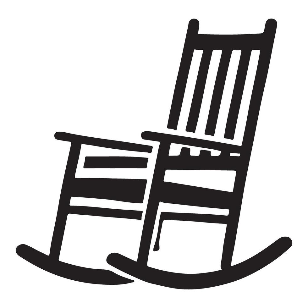 Classic Rocking Chair Silhouette Illustration vector