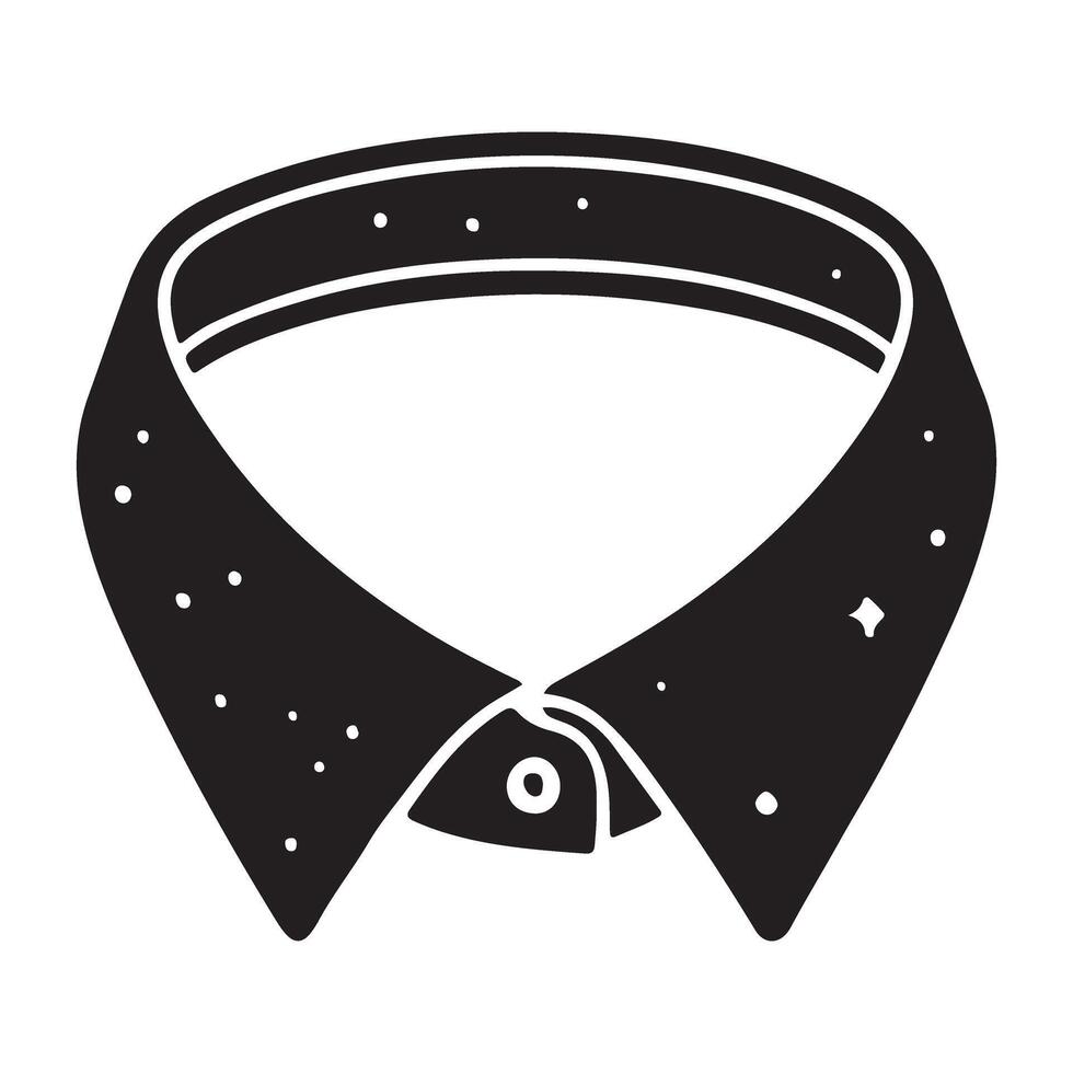 Stylish Silhouette Shirt Collar Design Element vector