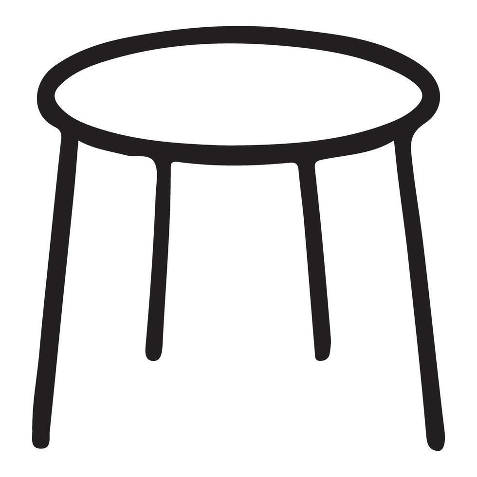 Simple Three-Legged Round Table Silhouette Illustration vector