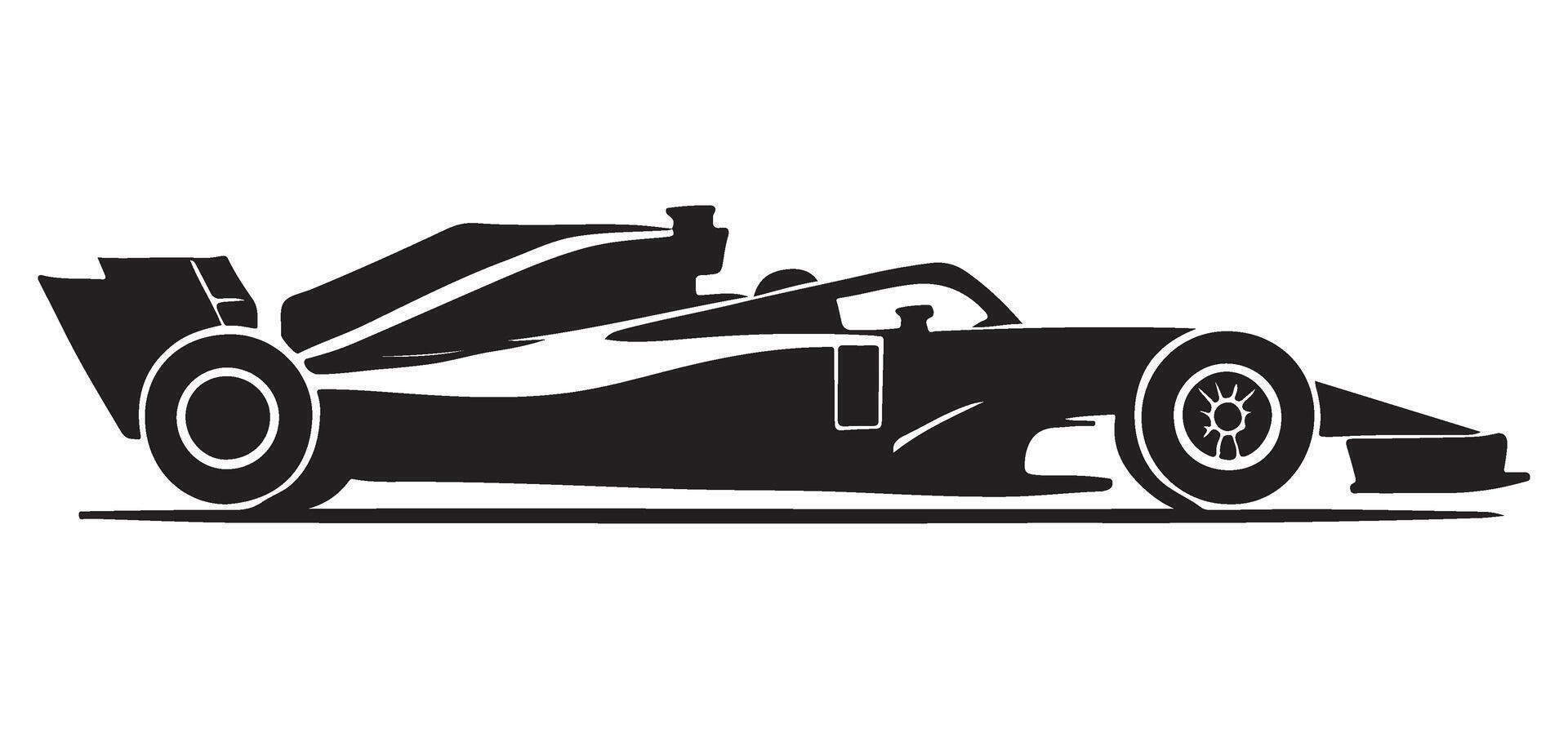 Formula One Race Car Silhouette Illustration vector