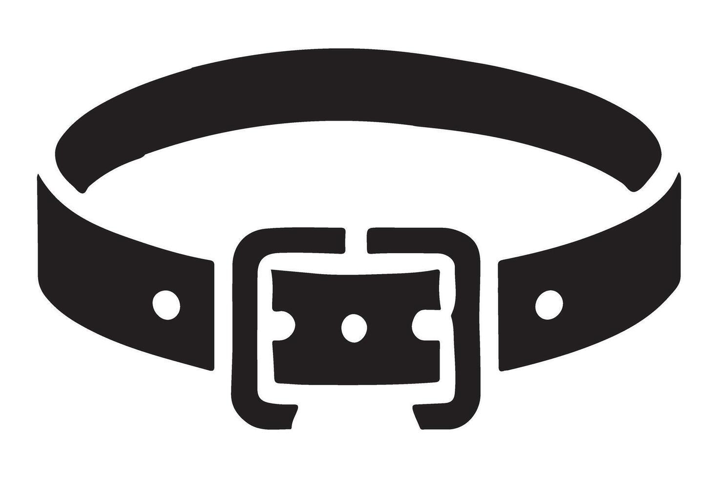Leather Belt with Razor Blade Buckle Silhouette vector