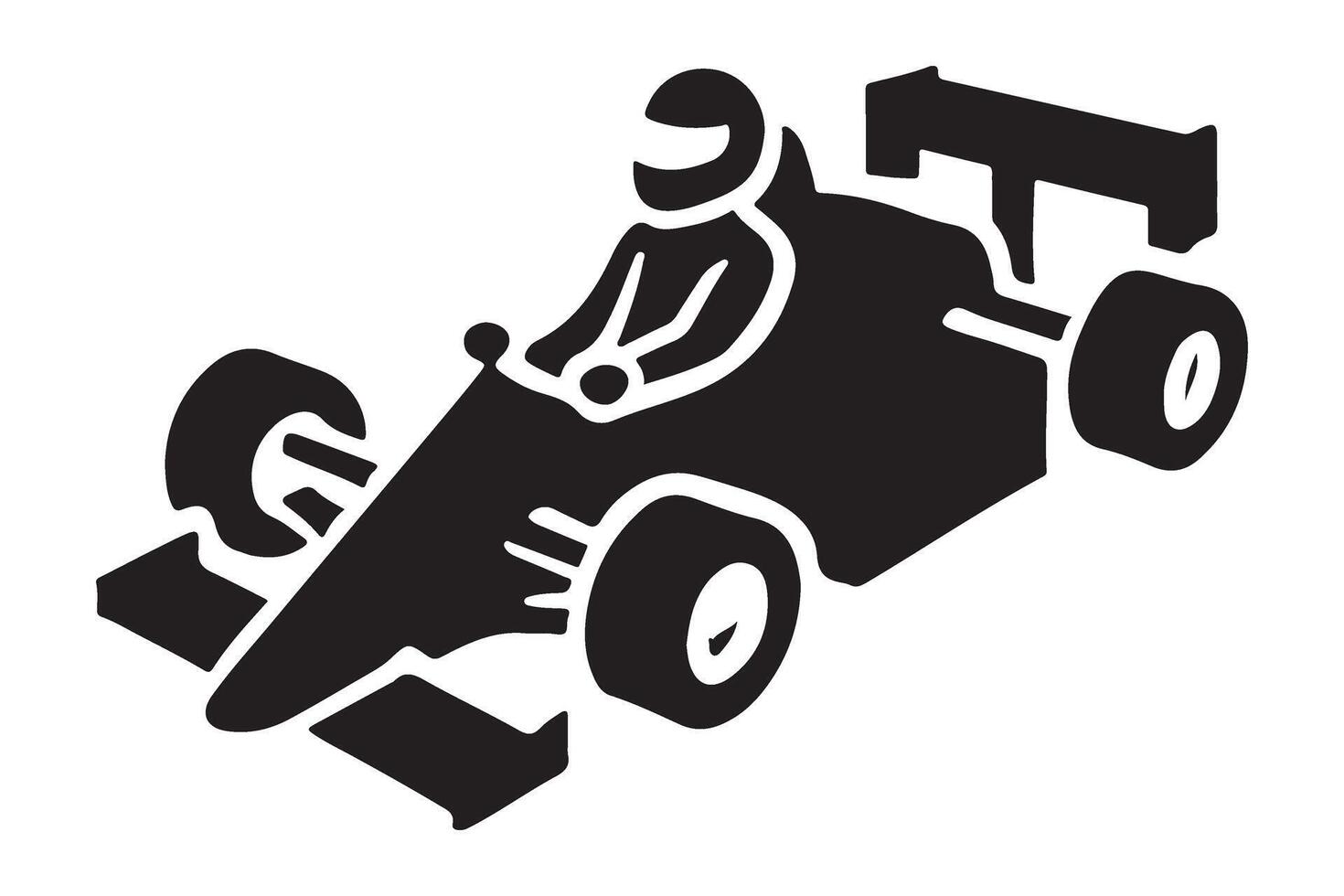Modern Formula One Racing Car Silhouette vector
