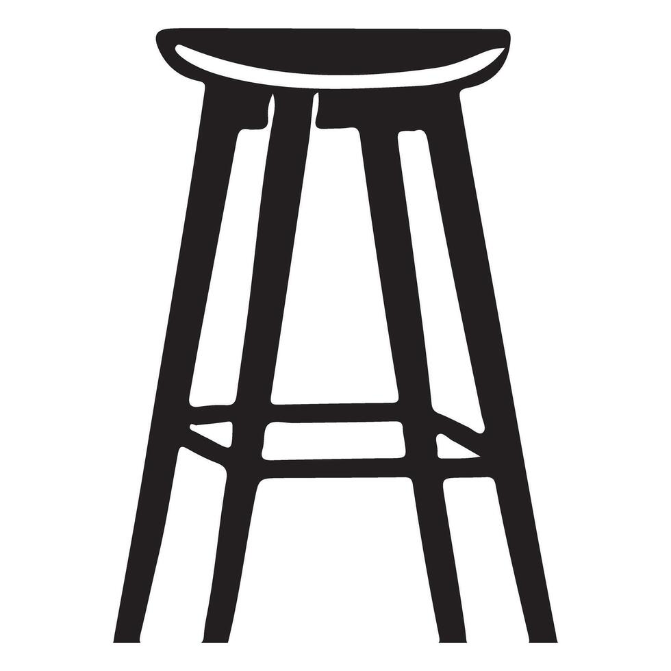 Classic Silhouette design Illustration of a Simple Bar Stool vector