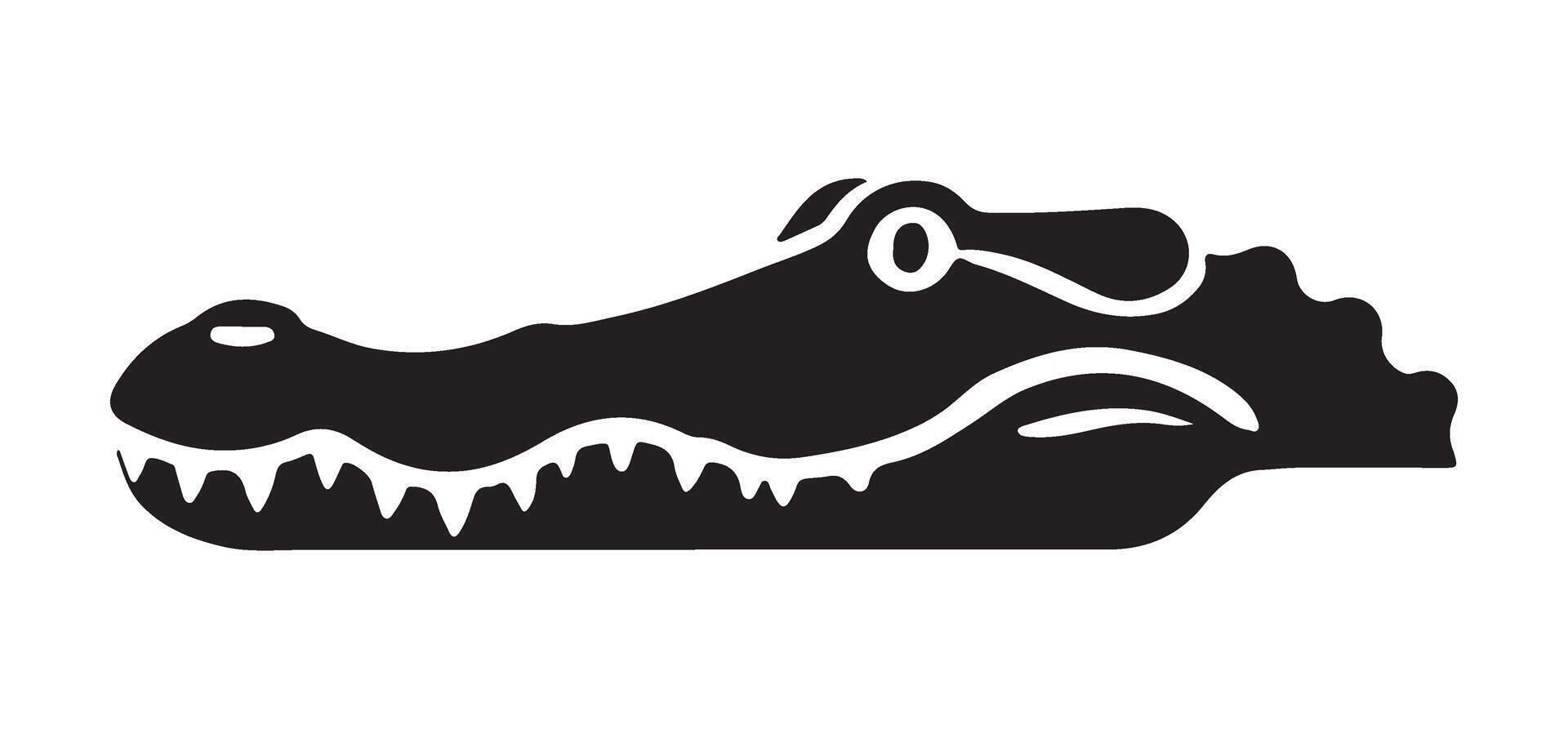 Alligator Head Silhouette Illustration Graphic vector