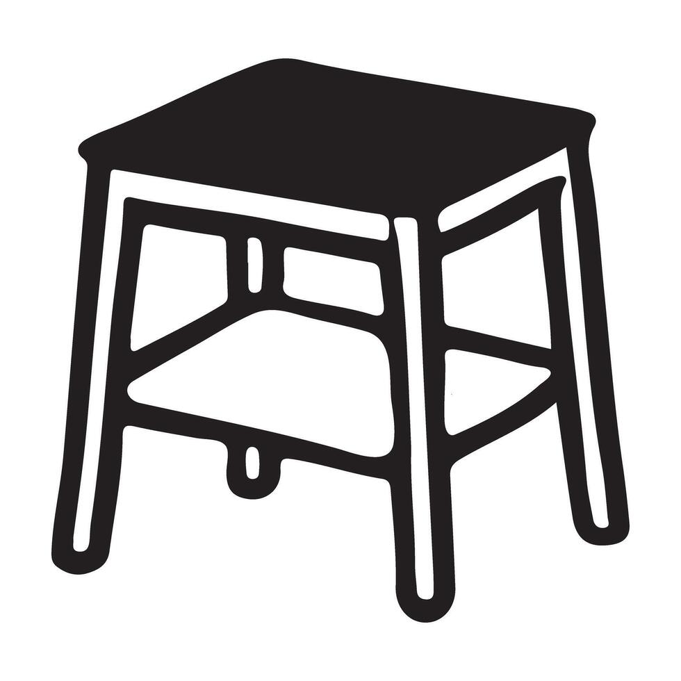 Simple Small Table Silhouette Illustration Design vector