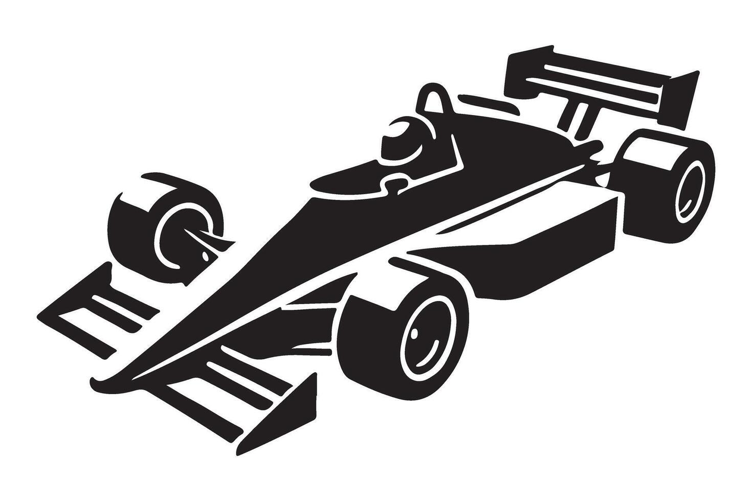 Classic Formula One Race Car Silhouette Illustration vector