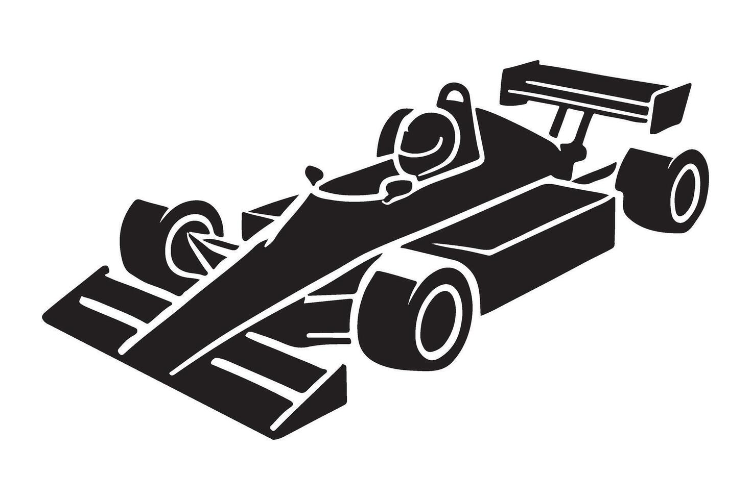 Formula One Racing Car Silhouette Graphic vector