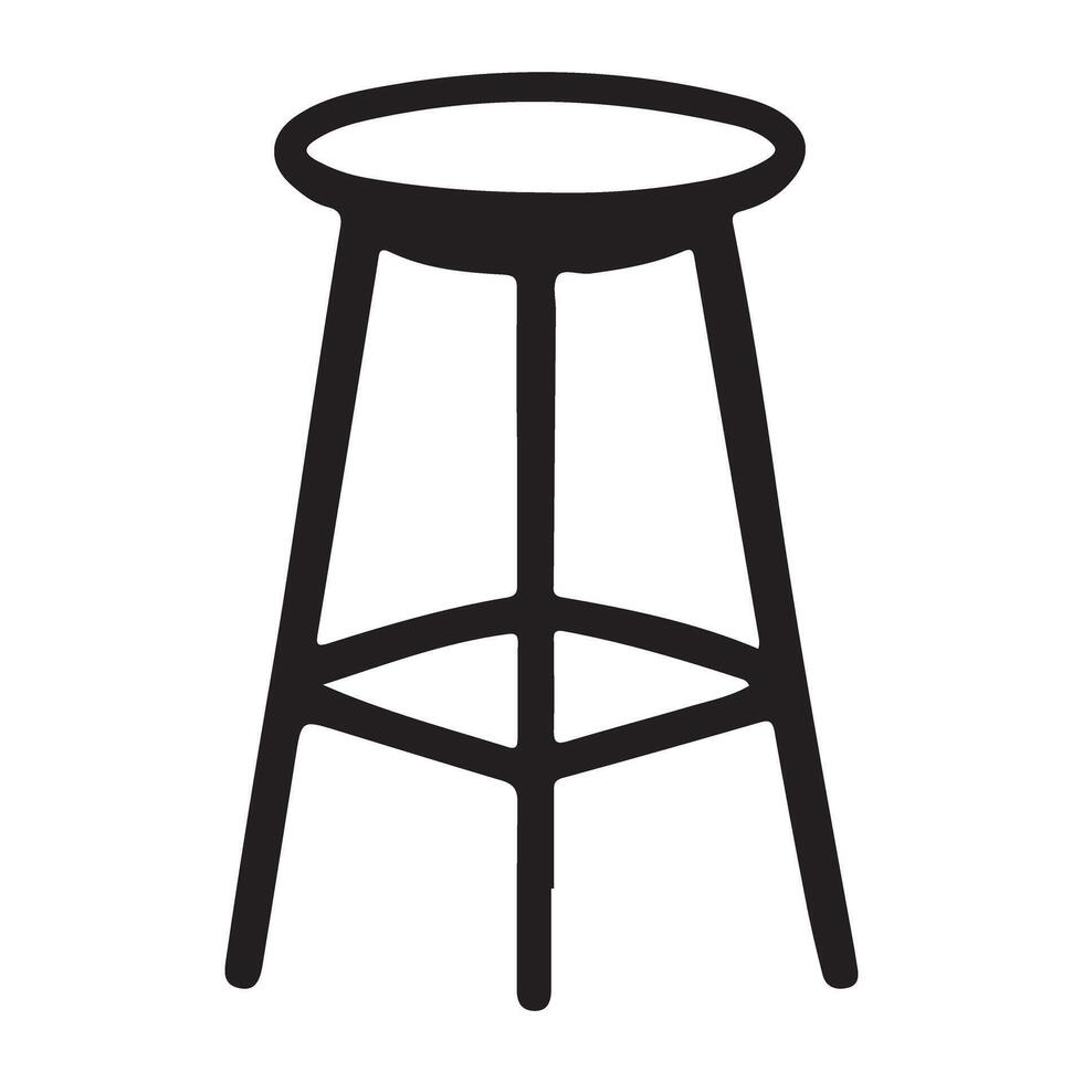 Classic Round Stool Silhouette vector