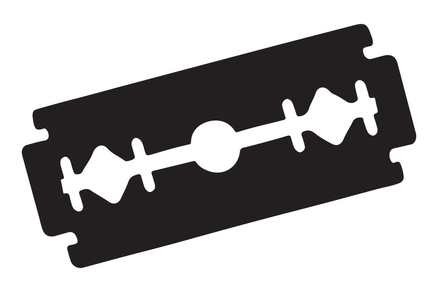 Detailed Silhouette Illustration of a Double Edge Razor Blade vector