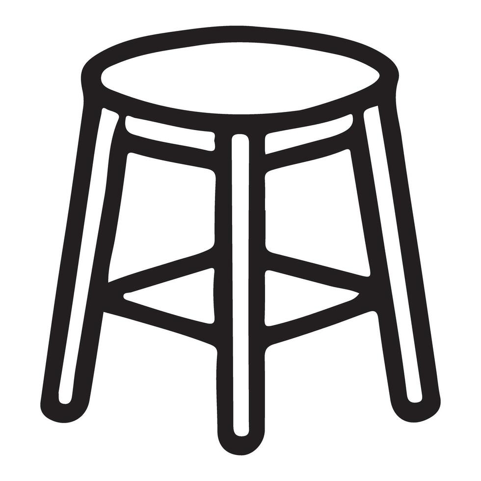 Simple Wooden Stool Silhouette design Illustration vector