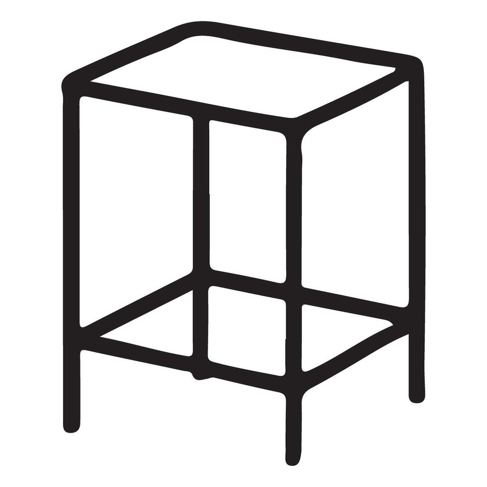 Simple Silhouette Illustration of a Two Tiered Side Table vector