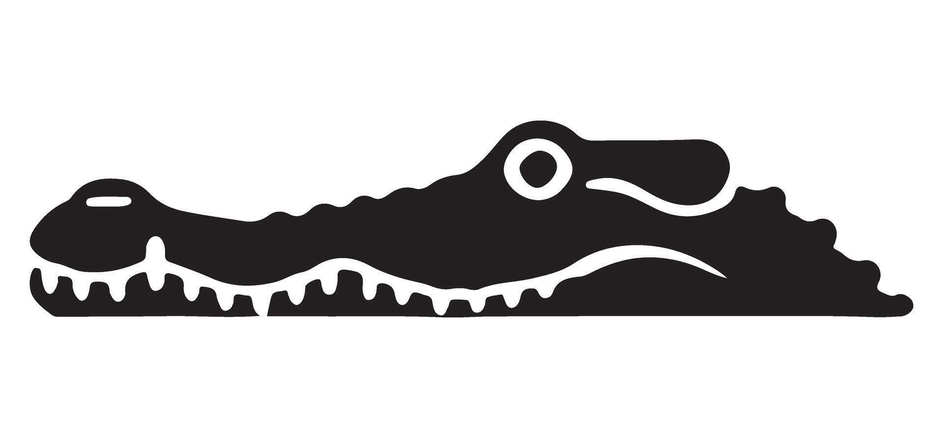 Alligator Head Silhouette Graphic Design Element vector