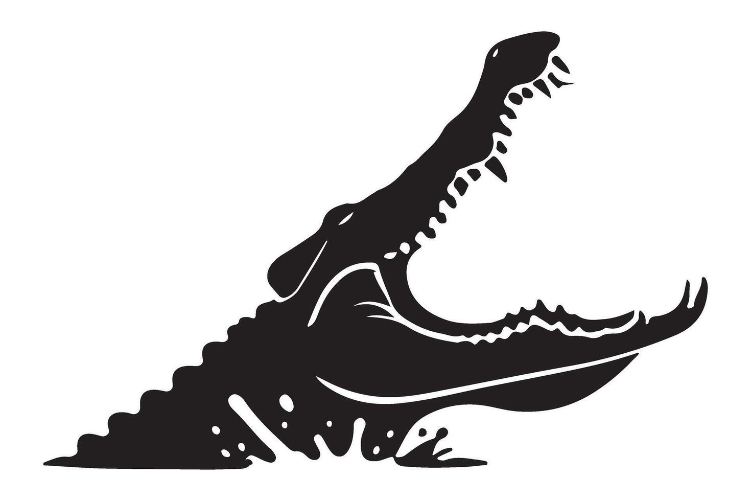Swamp Alligator Silhouette Illustration Graphic vector