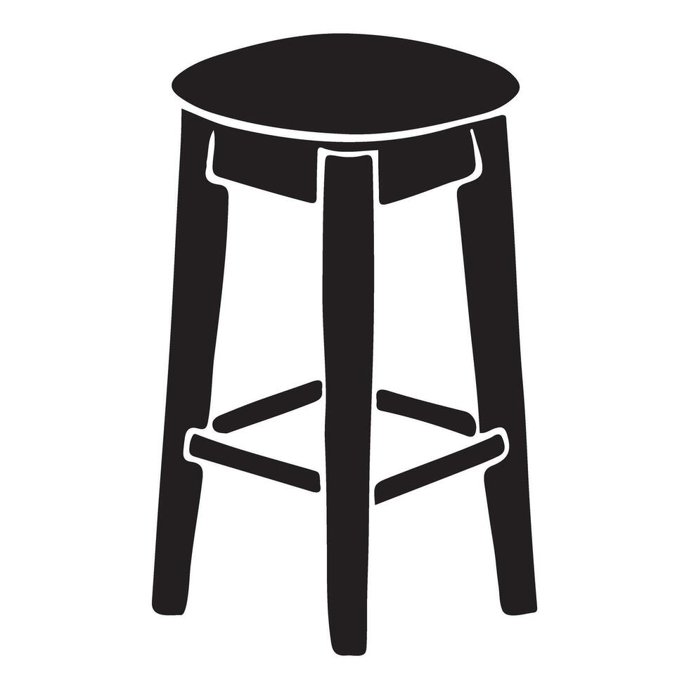 Simple Black Silhouette of a Bar Stool vector
