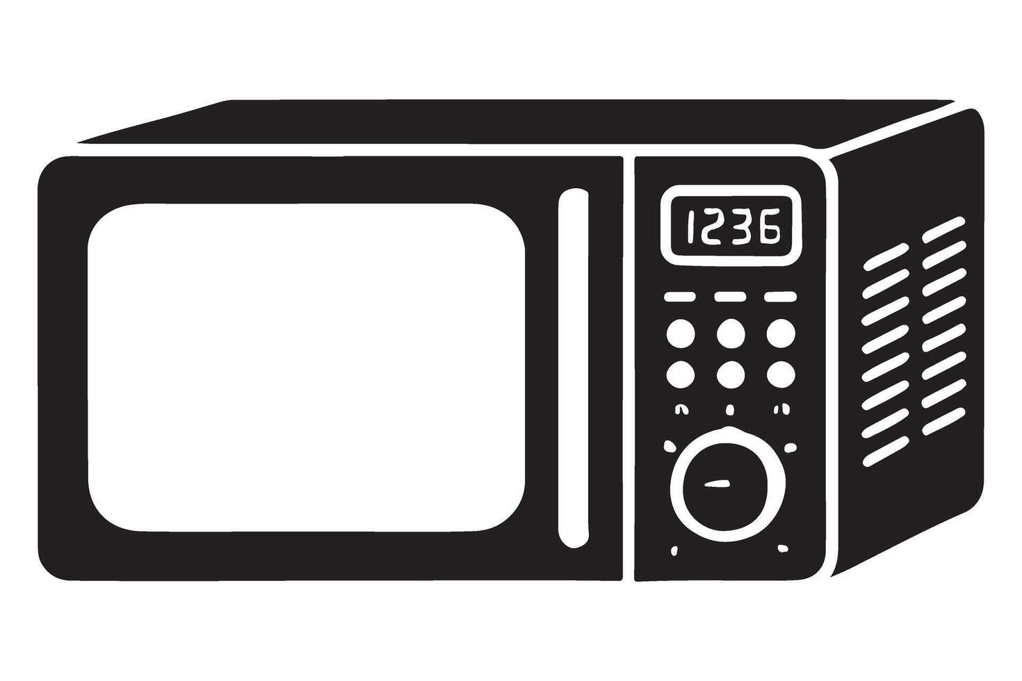 Silhouette Illustration of a Microwave Oven vector