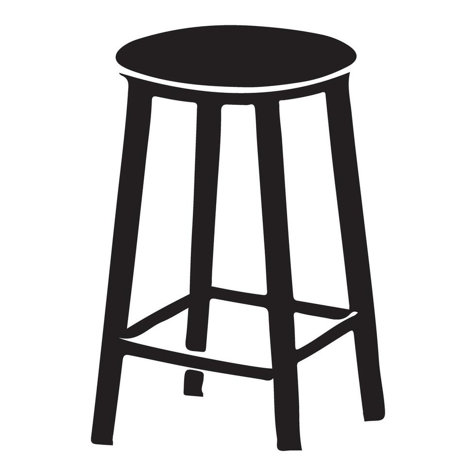 Classic Silhouette Round Bar Stool for Casual Settings vector