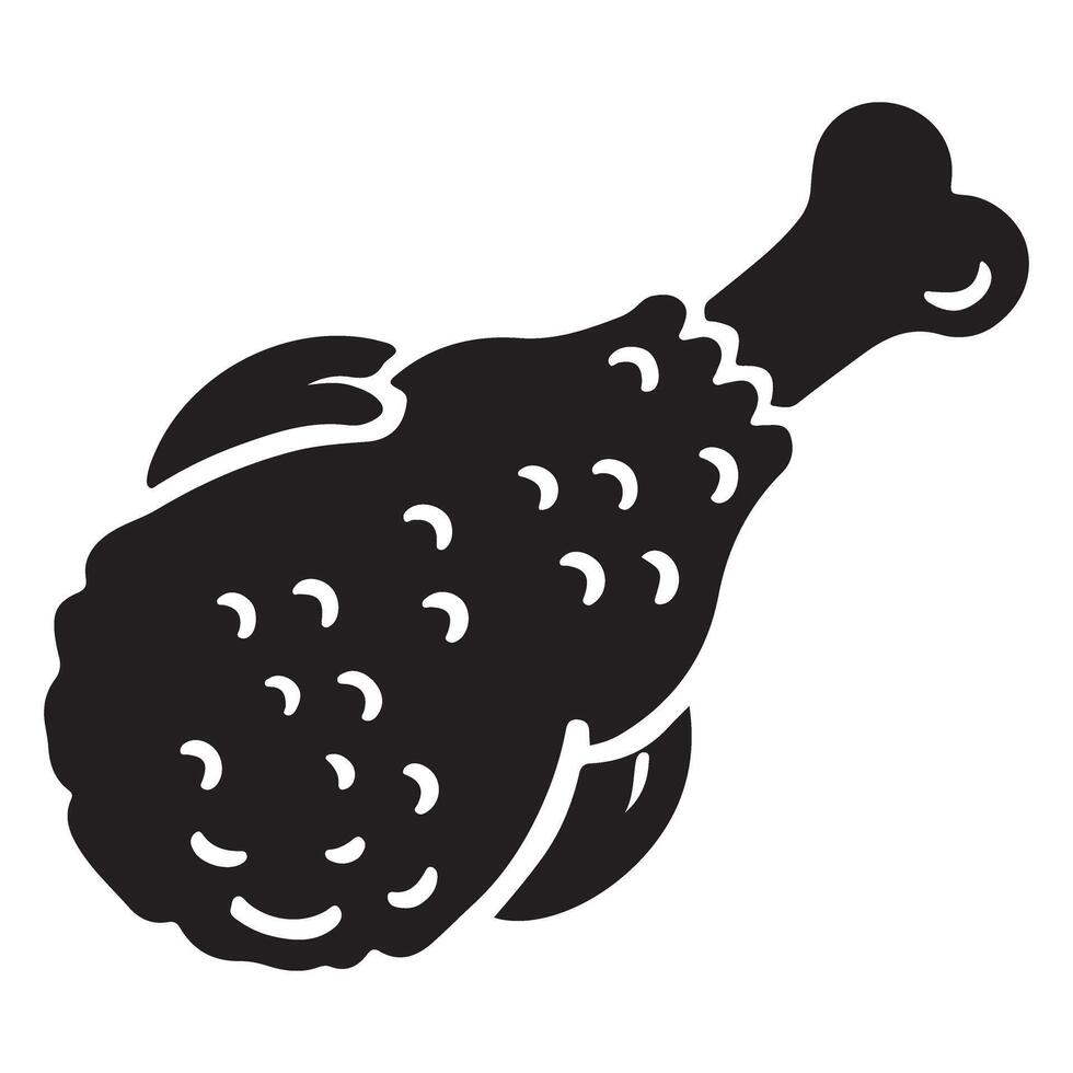 Silhouette Illustration of a Delicious Roasted Chicken Leg vector