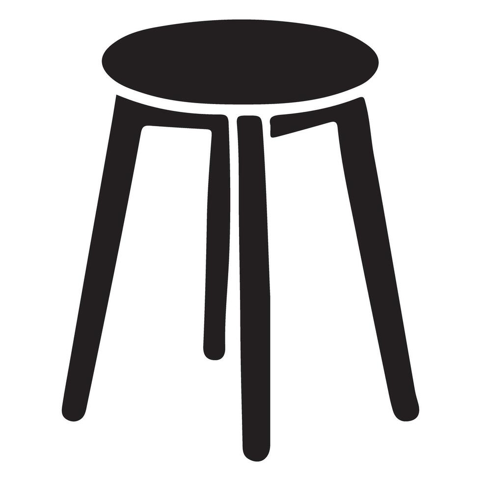 Simple Silhouette Three-Legged Stool for Minimalist Style vector