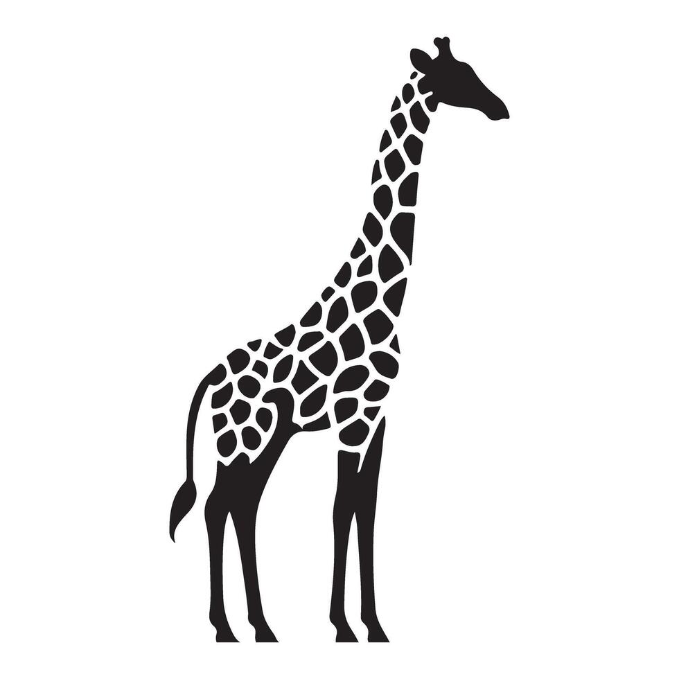 Giraffe Silhouette with Detailed Pattern Design vector