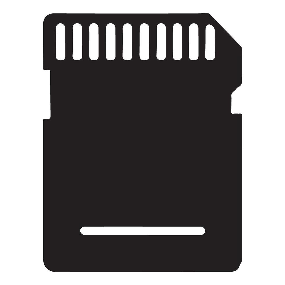 Silhouette Illustration of an SD Memory Card vector