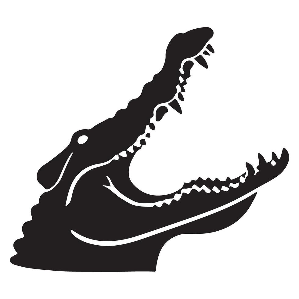 Fearsome Alligator Head Silhouette vector