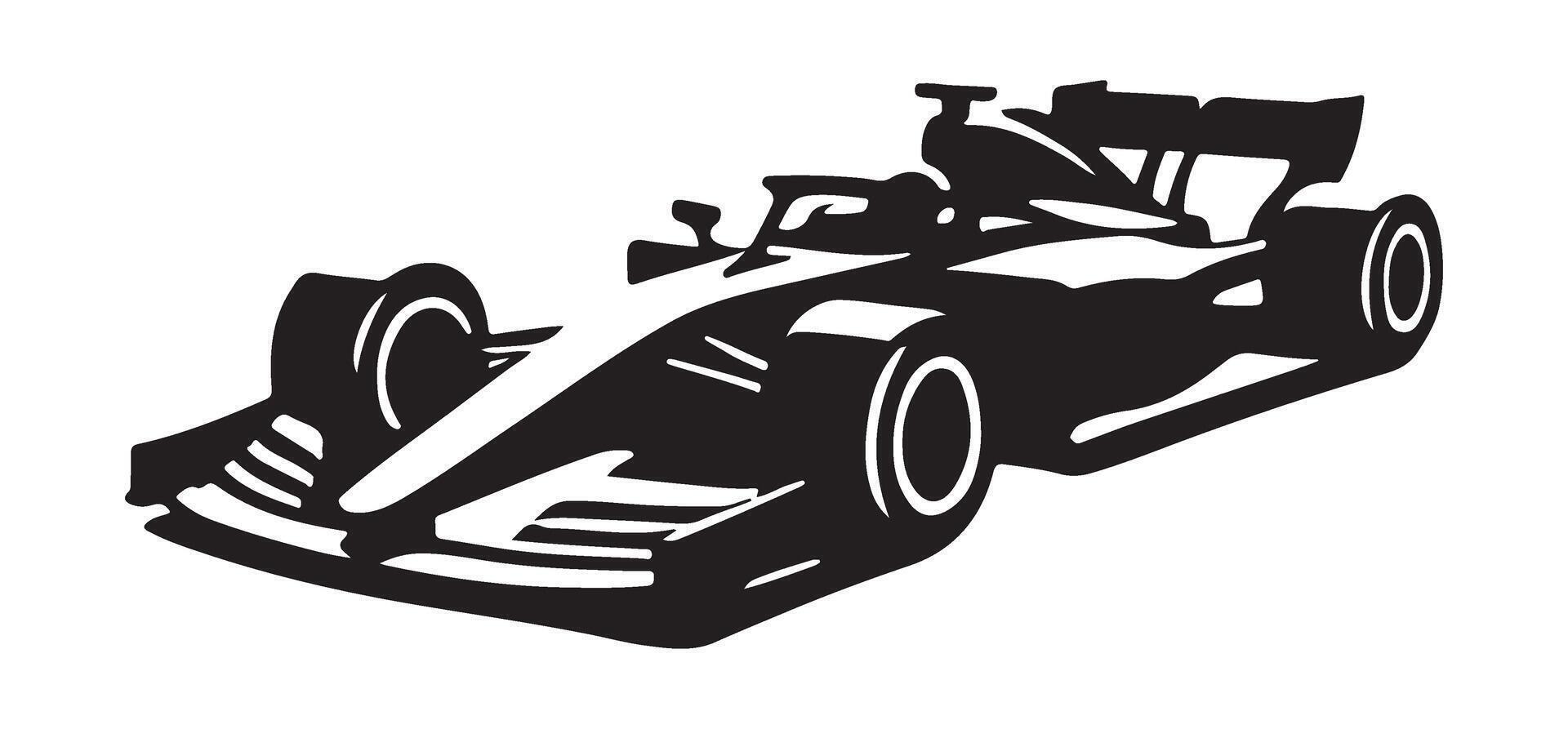 Formula One Racing Car Silhouette Graphic Design vector