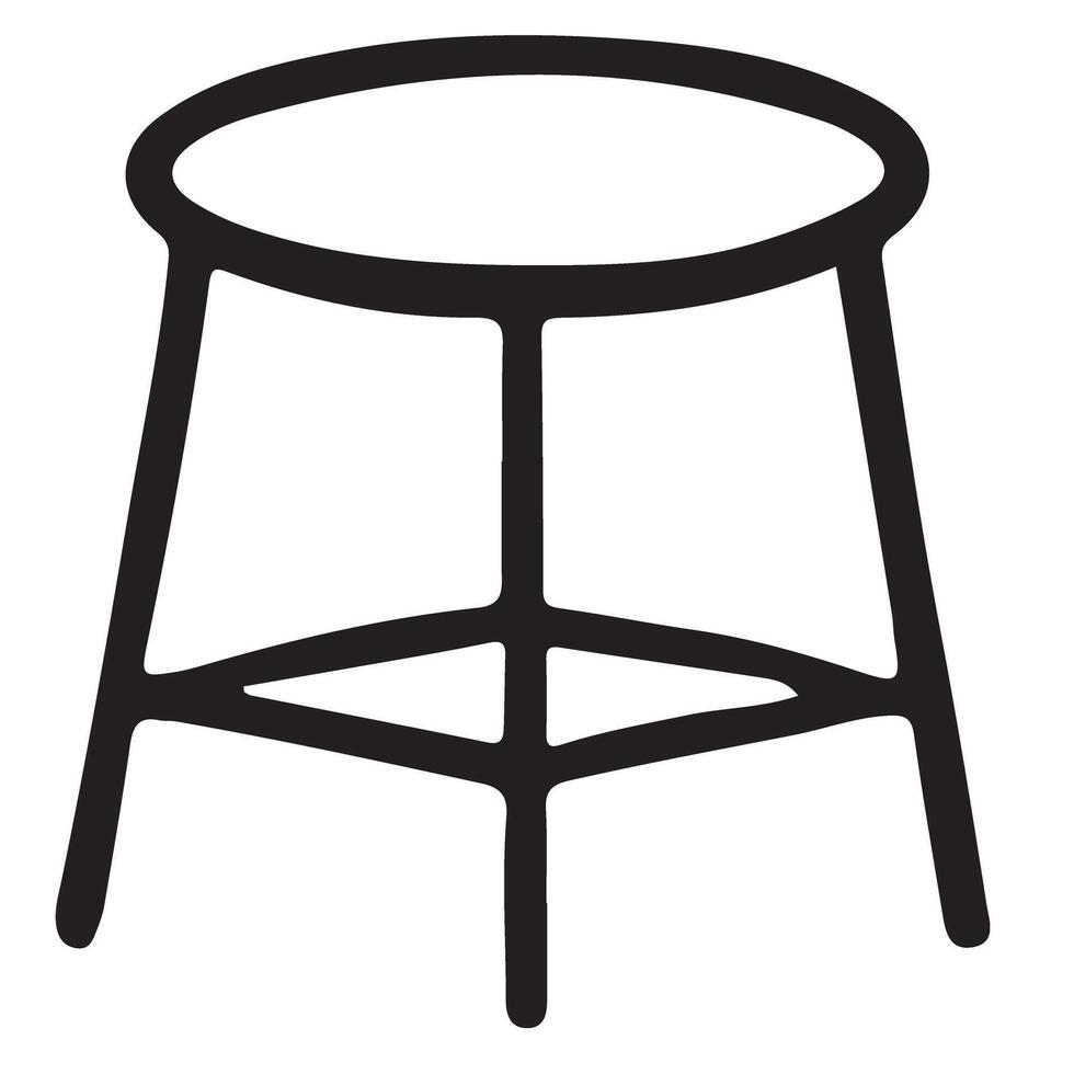 Simple Round Plant Stand Silhouette vector
