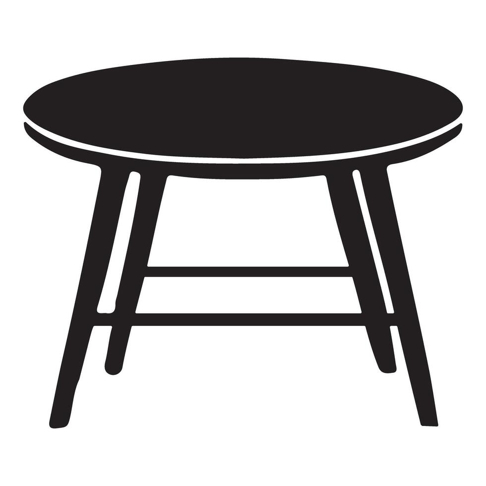 Simple Silhouette Round Table Design for Modern Interiors vector