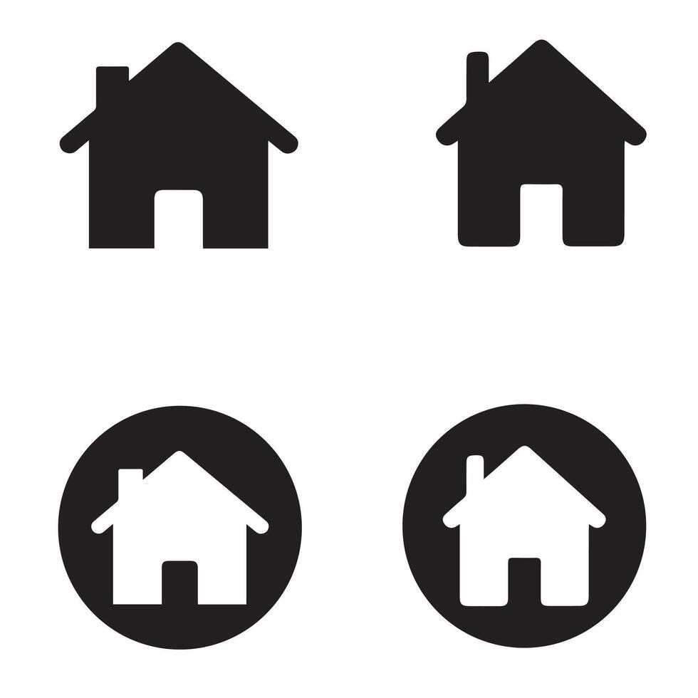 Download Home Simple Icon, Flat Design And Silhouette vector