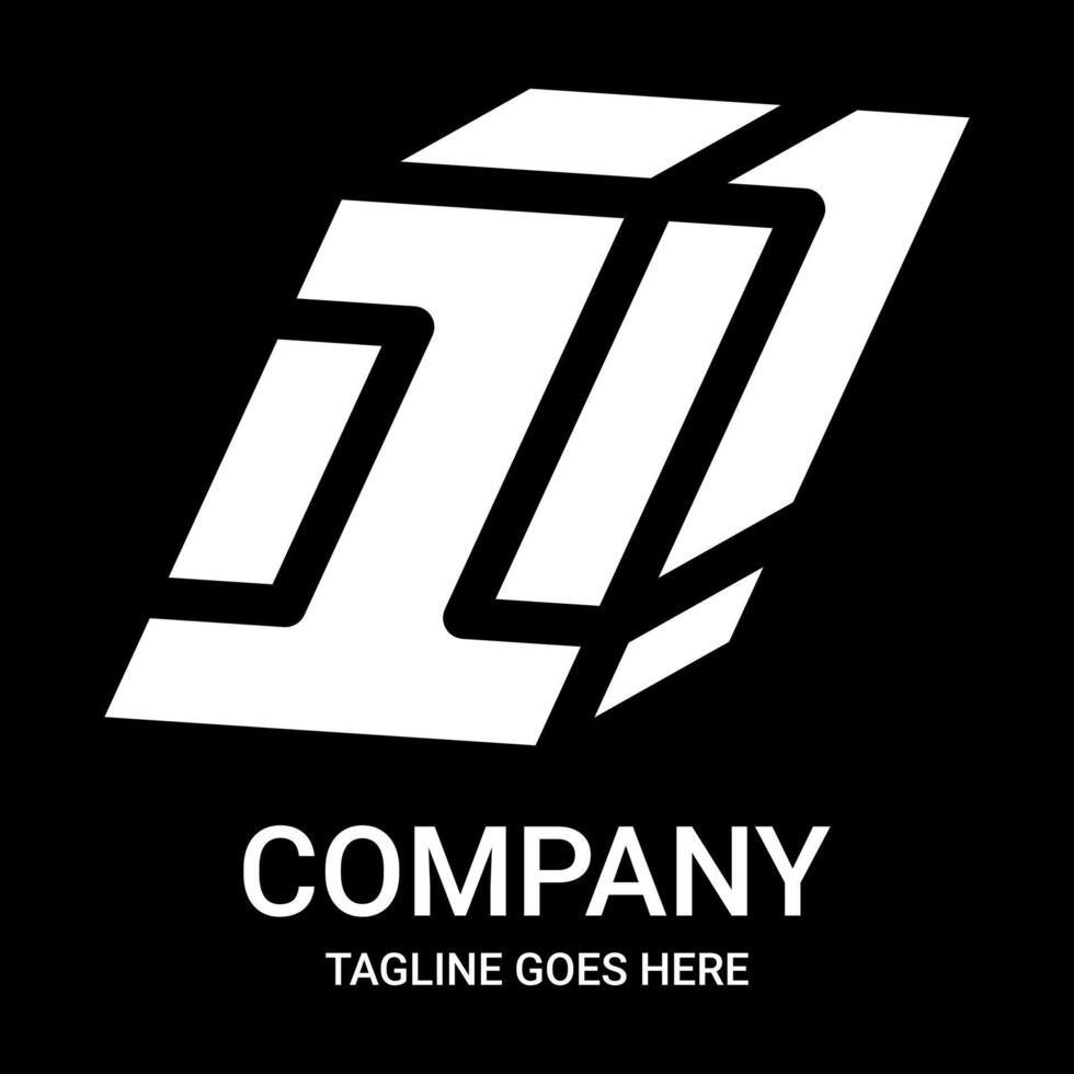 Abstract number 1 logo in square shape. Sports edition. This cool pro logo is suitable for tshirts, hats, etc. vector