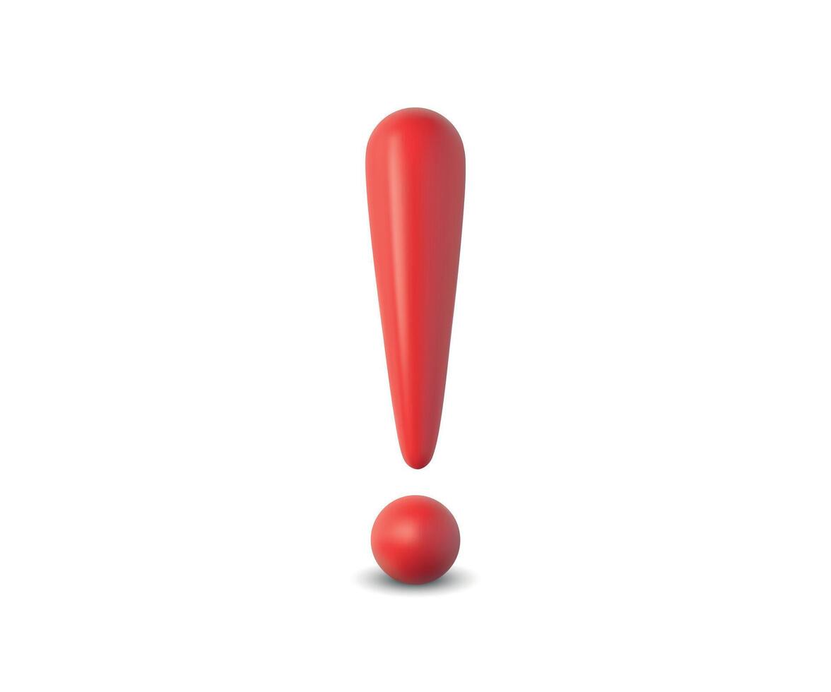 Bold Red Exclamation Mark Symbol vector