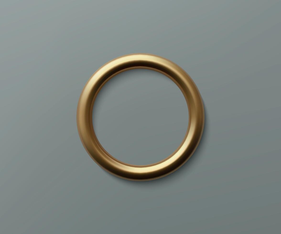 Shiny Gold Ring Minimalist Design vector