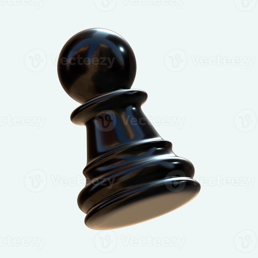 Pawn Chess Black 3D Render Angled View photo