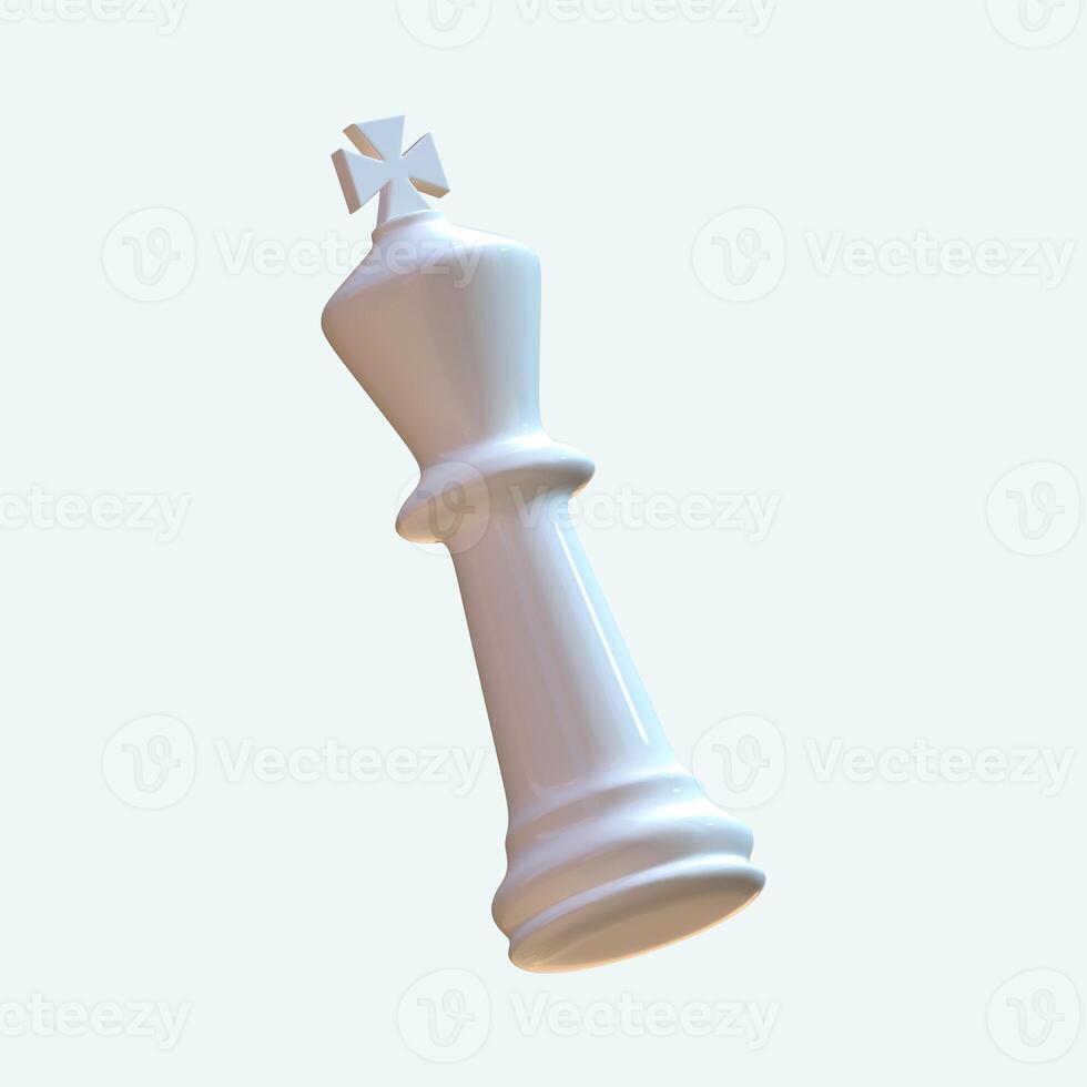 Chess King Piece White 3D Render Angles View With Background photo
