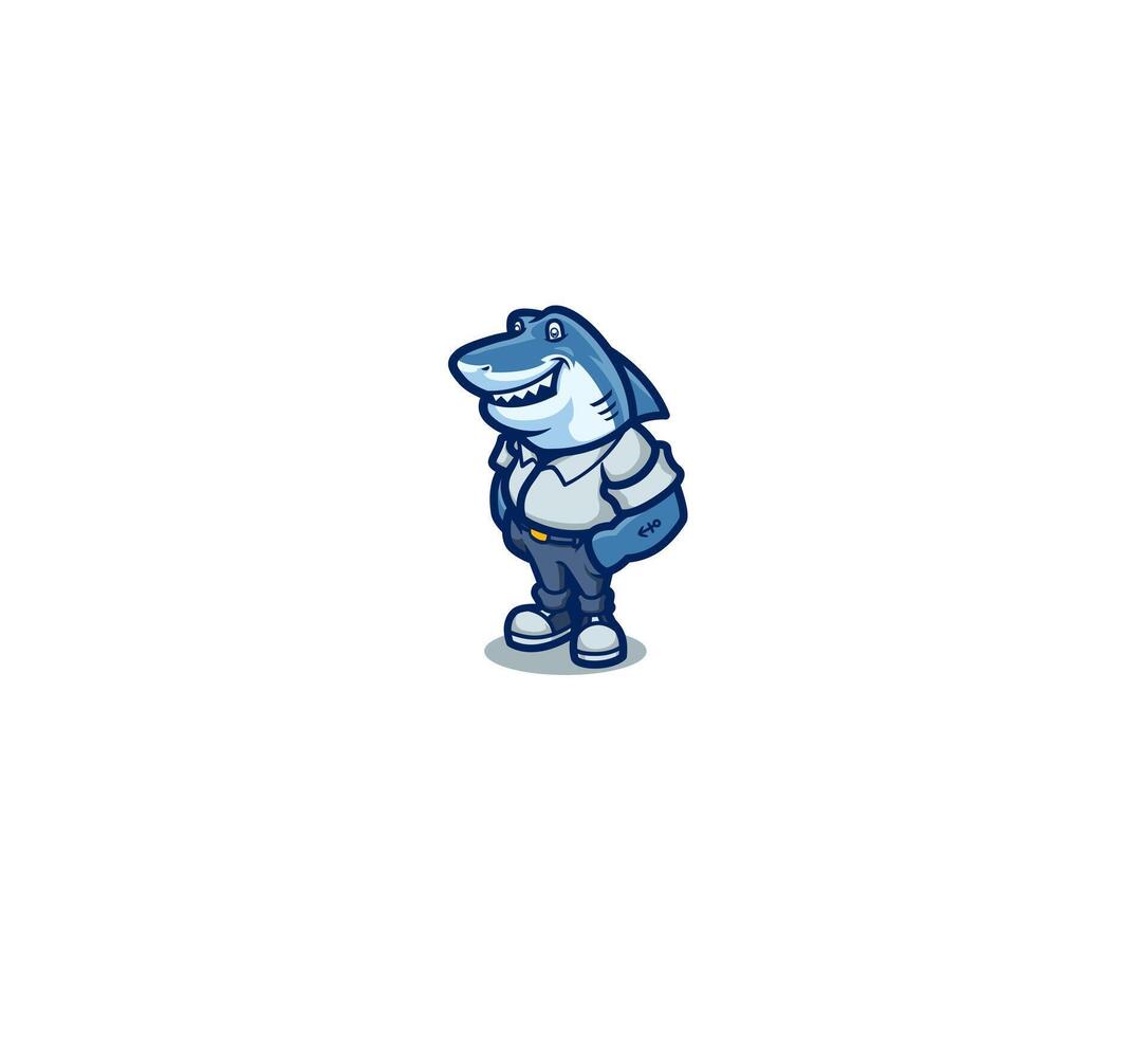 Sailor shark mascot logo vector