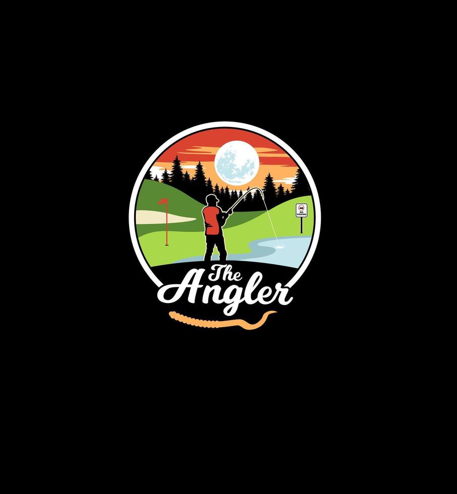 Fishing on the golf course illustration vector