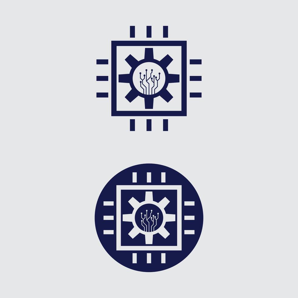 Tech gear logo design template. Technology Logo vector
