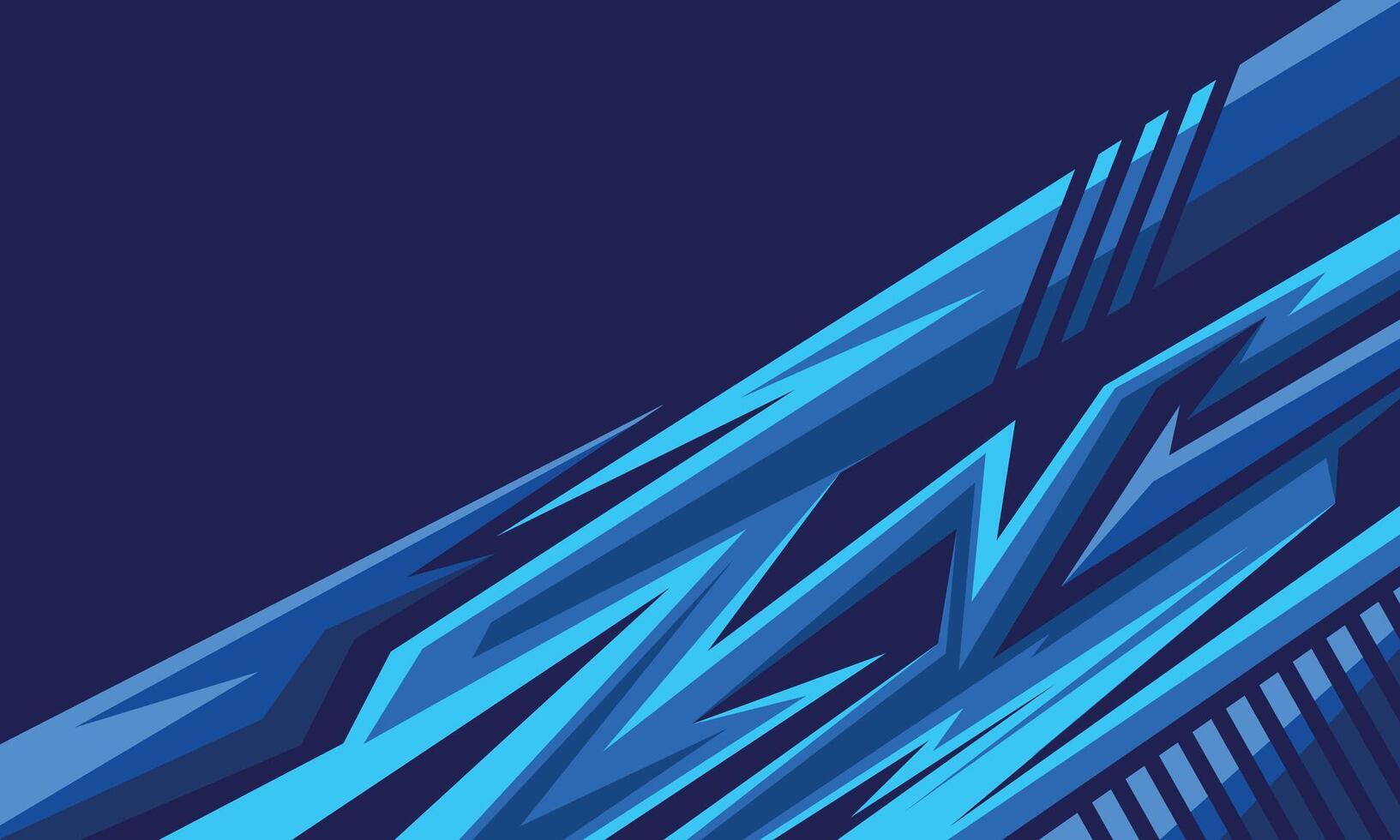 Abstract geometric blue modern stripes racing background for car wrap sticker vector