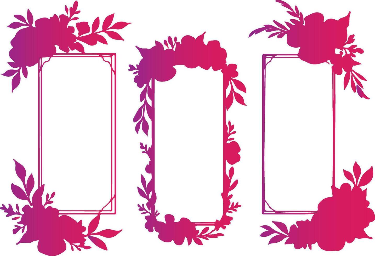 Flowers frame set design . vector