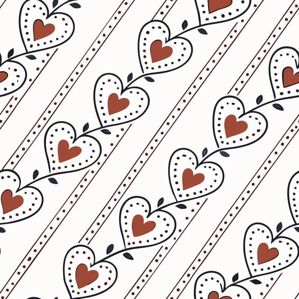 Heart pattern design with dotted accents digital art trendy aesthetic modern graphics creative style vector