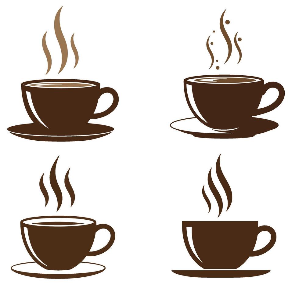 Charming Tea Tea Cup Set Illustrations Stylish and Playful Designs Perfect for Warm Beverage Projects vector