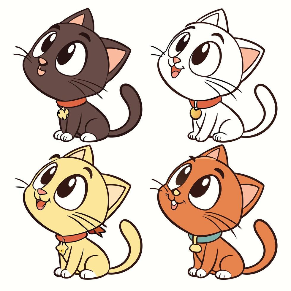 Halloween cat heads vector