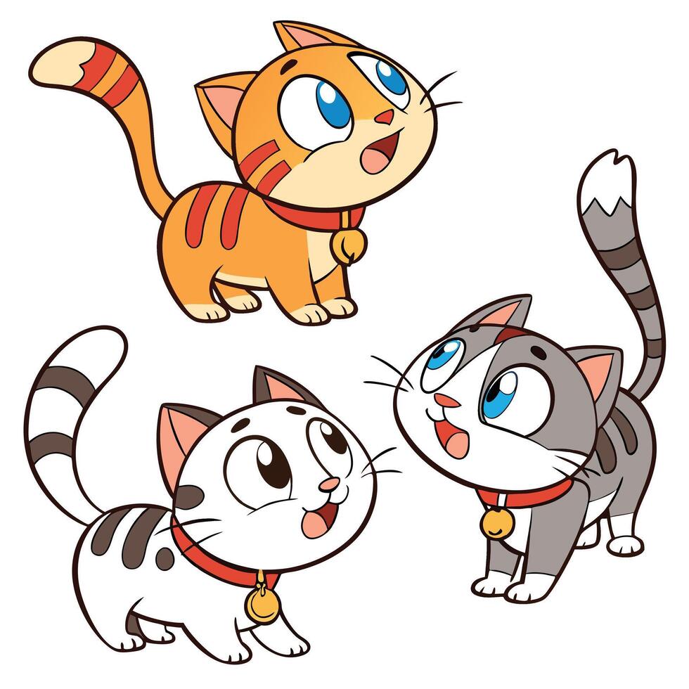 Cute Cartoon Orange Cat with Paws Together vector