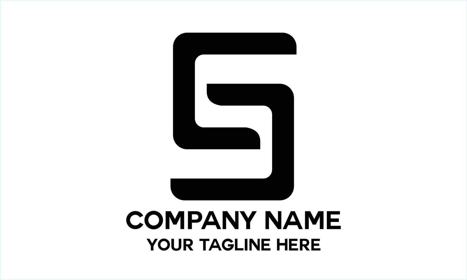 initial S simple black color vector