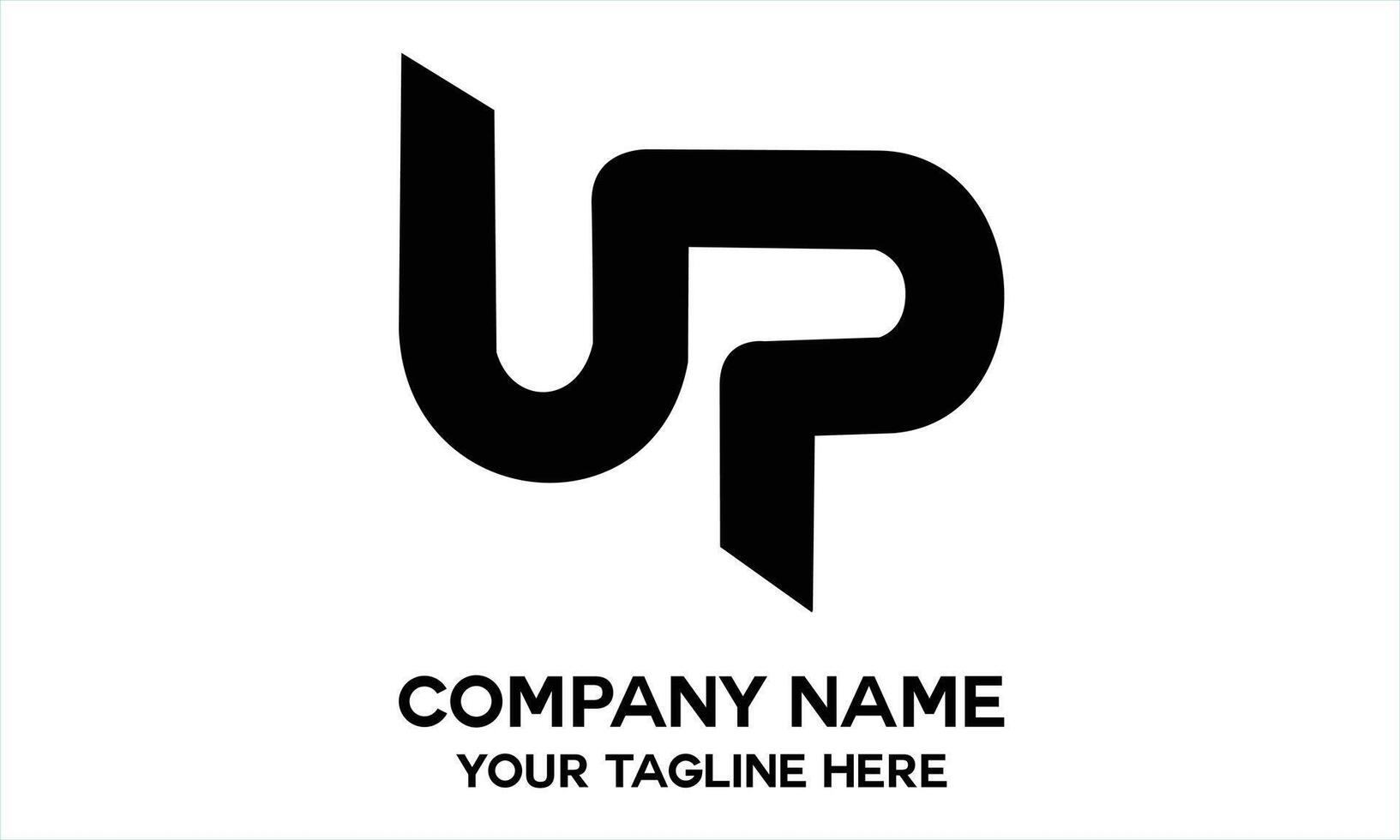 initials UP simple black color vector