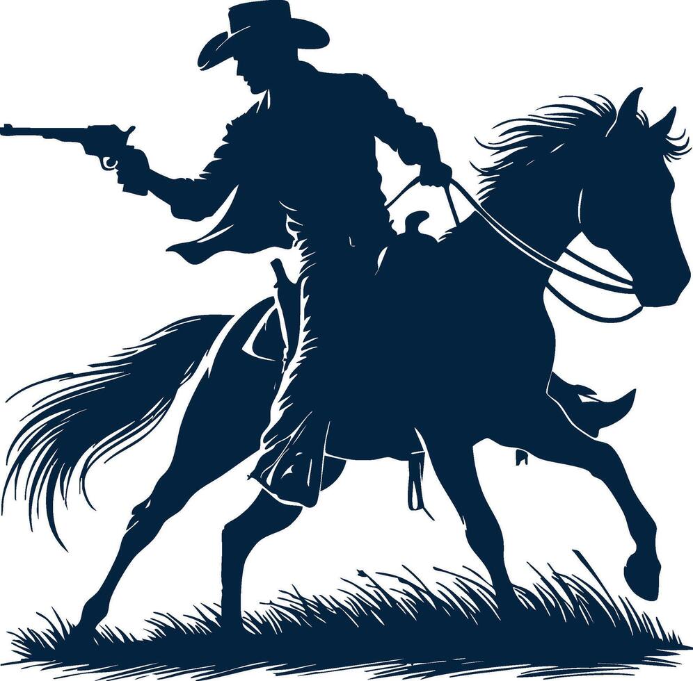 Lone Cowboy Silhouette Design vector